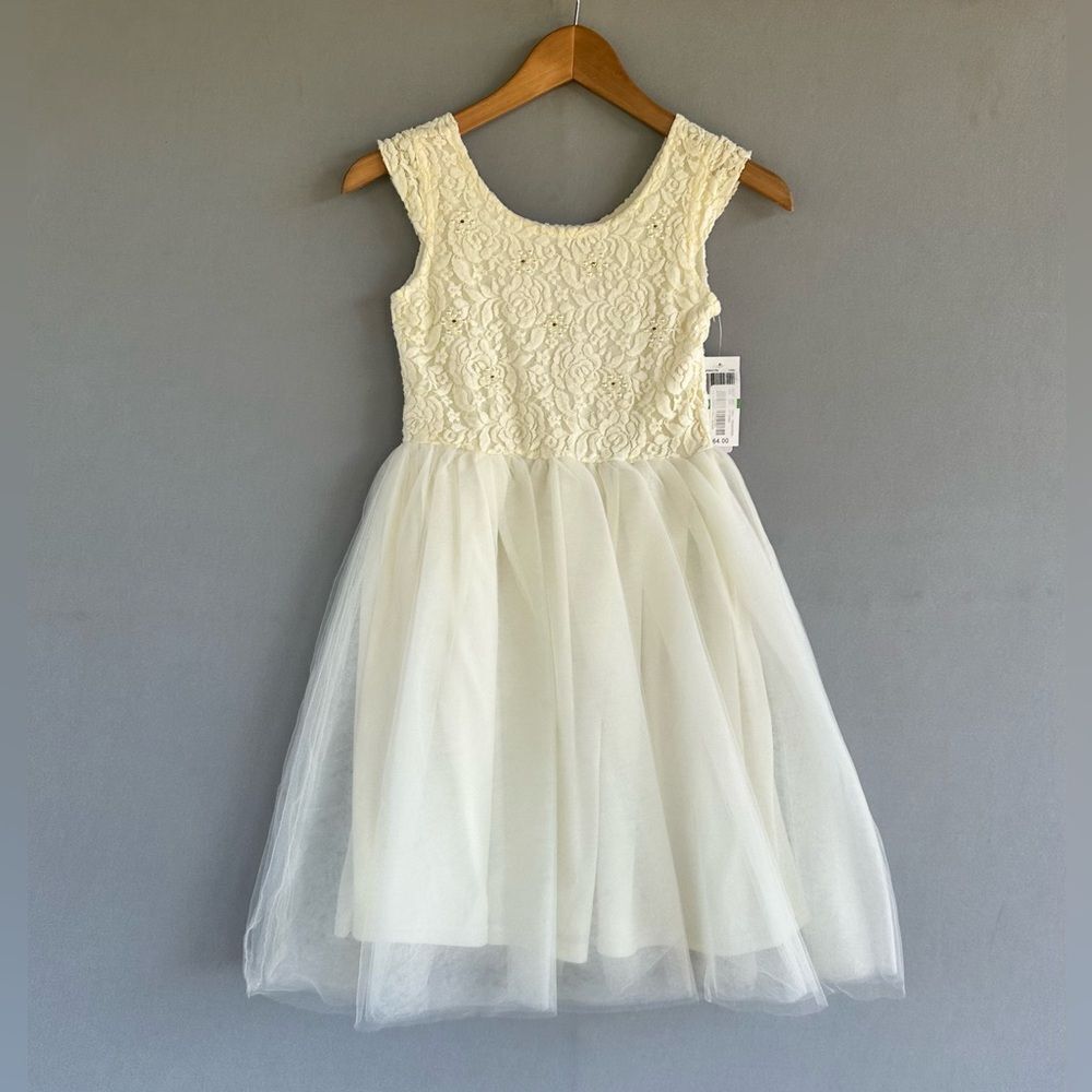 🎉5 for $45🎉 NWT GB White Girls Dress Special Occasion  Size L